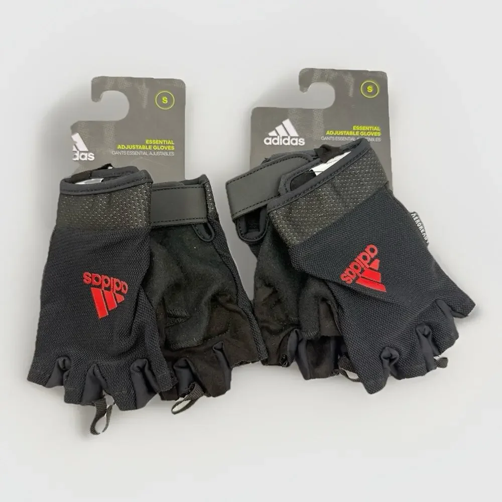 Adidas Aeroready Adjustable Essential Half-Finger Gloves RED Sz S Unisex 2 Lot